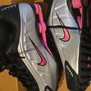Nike Black & Silver Running Shoes with Pink Lining